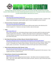 Wisconsin Aviation Teacher Information
