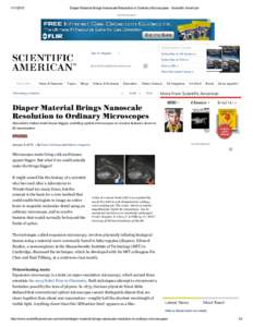 Diaper Material Brings Nanoscale Resolution to Ordinary Microscopes ­ Scientific American ADVERTISEMENT  Subscription Center