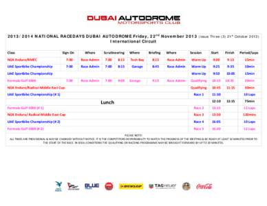 Microsoft Word - NRD - 21st  Nov Time Table V1