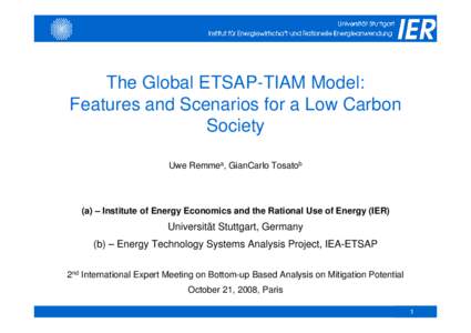 2nd International Workshop on Sectoral Emission Reduction Potential