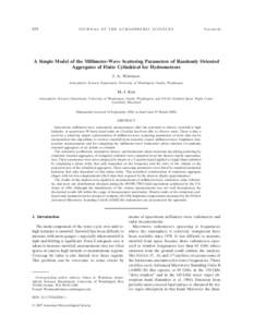 634  JOURNAL OF THE ATMOSPHERIC SCIENCES VOLUME 64