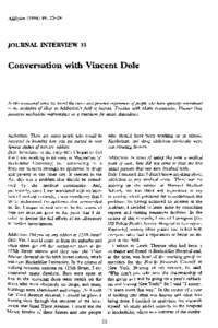 Conversation with vincent dole
