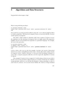 3  Algorithms and Data Structures Program file for this chapter: algs