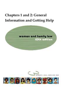 Chapters 1 and 2: General Information and Getting Help Women and Family Law - 10th edition  Acknowledgements