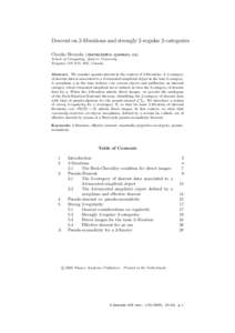 Descent on 2-fibrations and strongly 2-regular 2-categories Claudio Hermida () School of Computing, Queen’s University Kingston ON K7L 3N6, Canada. Abstract. We consider pseudo-descent in the cont