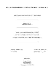 SOUTHEASTERN PENNSYLVANIA TRANSPORTATION AUTHORITY  SUBURBAN TRANSIT AND CONTRACT OPERATIONS ______________________________________