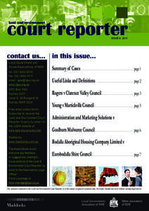 court reporter land and environment ISSUE 6, 2011  contact us... in this issue...