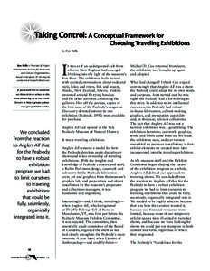 Taking Control: A Conceptual Framework for  Choosing Traveling Exhibitions by Ken Yellis