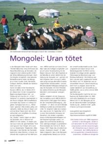 energie  Foto: argus/Schwarzbach Die traditionelle Wirtschaft der Monoglei ist durch den Uranabbau in Gefahr