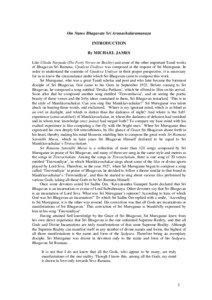 Om Namo Bhagavate Sri Arunachalaramanaya INTRODUCTION By MICHAEL JAMES
