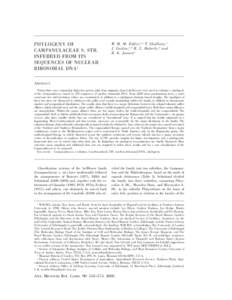 PHYLOGENY OF CAMPANULACEAE S. STR. INFERRED FROM ITS