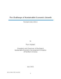The Challenge of Sustainable Economic Growth Revised (Julyby  Ron Hubert