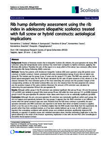 Rib hump deformity assessment using the rib index in adolescent idiopathic scoliotics treated with full screw or hybrid constructs: aetiological implications