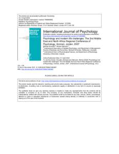 This article was downloaded by:[Monash University] On: 8 April 2008 Access Details: [subscription number[removed]Publisher: Psychology Press Informa Ltd Registered in England and Wales Registered Number: [removed]Regis