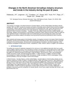 Changes in the North American ferroalloys industry structure and trends in the industry during the past 20 years