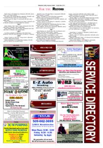 25  Wenatchee Valley Business World | September 2015 For the Record Patrick O’Hara, 522 Fairfield Lane, Wenatchee, $220,000, sold to