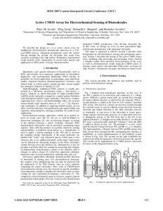 Active CMOS Array for Electrochemical Sensing of Biomolecules