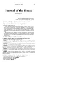 JANUARY 23, [removed]Journal of the House EIGHTH DAY