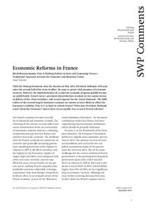 Economic Reforms in France. Bleak Macroeconomic Data Is Shaking Politics in Paris and Cementing France’s Traditional Approach towards the Economic and Monetary Union