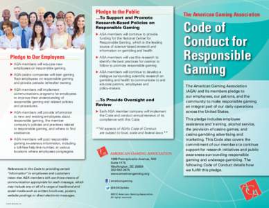 Gambling in the United States / Responsible Gaming / Casino / Gambling / Pennsylvania Gaming Control Board / Entertainment / Gaming / American Gaming Association