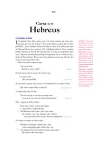 330  Carta aos Hebreus A revelação de Deus
