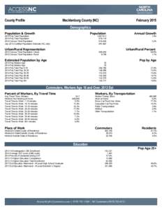 County Profile  Mecklenburg County (NC) February 2015