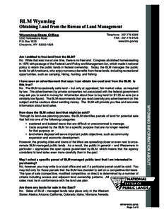 United States / Bureau of Land Management / Conservation in the United States / Wildland fire suppression / Federal Land Policy and Management Act / Public land / Wild and Free-Roaming Horses and Burros Act / Pryor Mountains Wild Horse Range / Environment of the United States / United States Department of the Interior / Land management