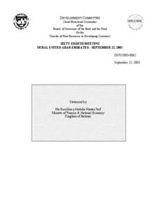 International economics / Millennium Development Goals / World Bank / Aid / Poverty Reduction Strategy Paper / Poverty reduction / Monterrey Consensus / Development aid / Debt relief / Development / International development / Economics