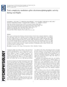 Psychophysiology, ), 00–00. Wiley Periodicals, Inc. Printed in the USA. C 2015 Society for Psychophysiological Research Copyright V DOI: psypTask complexity modulates pilot electroencephalograph