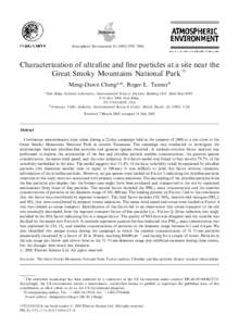 Atmospheric Environment–5806  Characterization of ultraﬁne and ﬁne particles at a site near the Great Smoky Mountains National Park$ Meng-Dawn Chenga,*, Roger L. Tannerb a