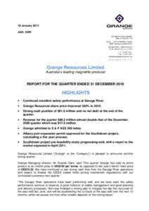 Microsoft Word - GRR Quarterly Report as at 31 December 2010.doc