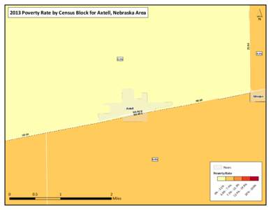 ´ 25 Rd 2013 Poverty Rate by Census Block for Axtell, Nebraska Area  4.5%