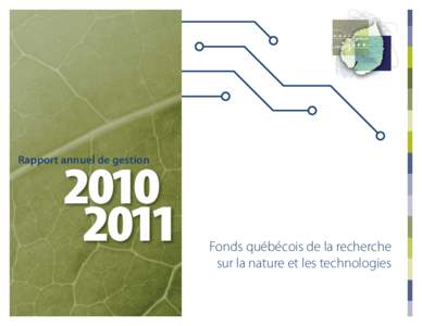 Rapport annuel de gestion[removed]Fonds québécois de la recherche