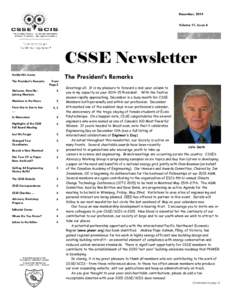 December, 2014 Volume 11, Issue 6 CSSE Newsletter Inside this issue: The President’s Remarks
