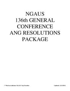 NGAUS 136th GENERAL CONFERENCE ANG RESOLUTIONS PACKAGE