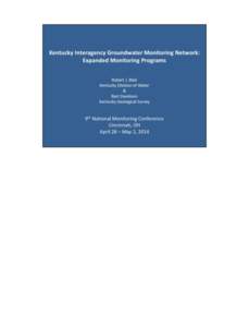 1  ITAC formed in early 1990s, large group of professionals representing various government agencies, universities and geological surveys. Ultimately put together framework document for groundwater monitoring in KY, wit