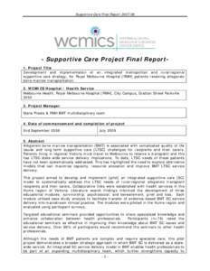 WCMICS Service Development Project Funding