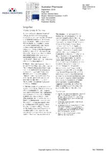 Australian Pharmacist September, 2010 Bin: 0697 Brief: KIDHOS-M Page 1 of 1