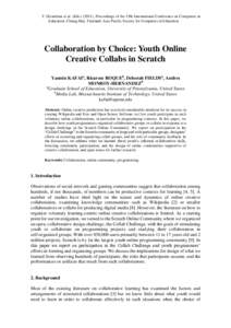 Human behavior / Culture / Scratch / Open source / Online community / Mitchel Resnick / Computer-supported collaborative learning / Collaboration / Social information processing / Computing