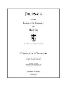 JOURNALS OF THE LEGISLATIVE ASSEMBLY OF