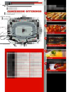 OUR NEW MENU FEATURES UPPER LEVEL  CONCESSION OFFERINGS