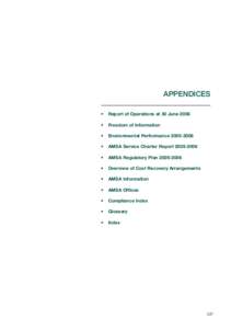 APPENDICES • Report of Operations at 30 June 2006  •