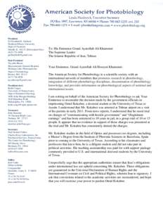 President Pr Elizabeth R. Gaillard Northern Illinois University Dept of Chemistry Dekalb, IL[removed]2862esident-Elect[removed]