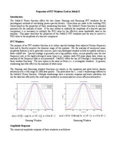Properties of FFT Windows Used in Stable32