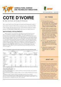 AGRICULTURAL SCIENCE AND TECHNOLOGY INDICATORS ASTI Country Brief No. 4 • April 2003