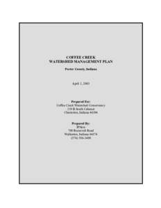 COFFEE CREEK WATERSHED MANAGEMENT PLAN Porter County, Indiana April 1, 2003