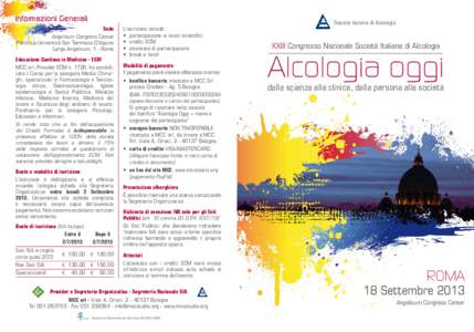 Informazioni Generali Sede Angelicum Congress Center