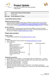 Microsoft Word - Project Update Central Highlands ICT Study - 29 June 2010