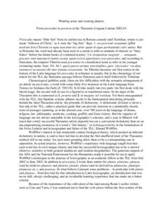 Planting sense and wearing planets: From pisciculus to poeticus at the Thesaurus Linguae Latinae[removed]Pisciculus means “little fish” from its earliest use in Roman comedy until Tertulian, where it can mean “foll