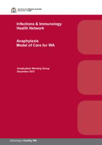 Anaphylaxis Model of Care for WA